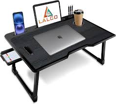 Wooden Mini Foldable Laptop Table Black