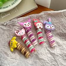 Fashion 5 Pcs Hair Bands Telephone Wire Spiral Braided Hair Ties