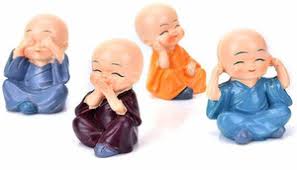 Set Of Three Figurines Of Wise Monks