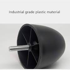 Several Black Plastic Sofa Legs With Metal Screws 6 Pcs