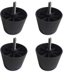 4 Inch 3 Inch Plastic Black Sofa Leg Set Of 4
