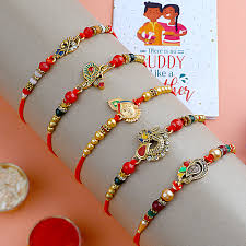Buy Antique Stone Rakhi Set 6
