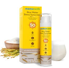 Mamaearth Rice Water Dewy Sunscreen With Rice Water Niacinamide 50 G