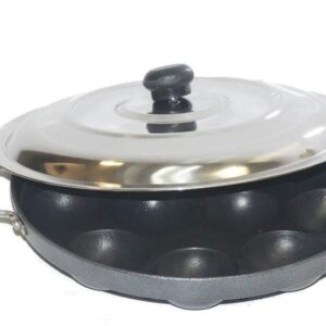 Kytaste Nonstick 12 Cavity Appam Patra Side Handle With Lid