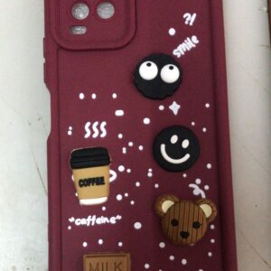 Silicon Printed Mobile Cover Maroon For Vivo V21 1Pc