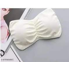 Women White Color Padded Without Strip Sports Bra Size S