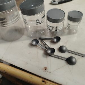 Transparent And Grey Plastic Container Box 4Pcs