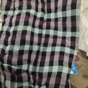 Black And Wine Grey Checked Soft Cotton Foldable Light Weight Single Bed Mattress