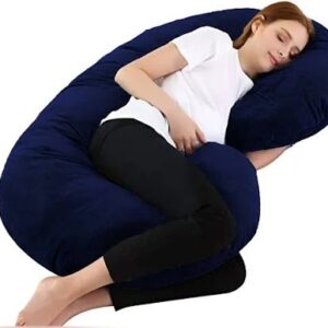 Navy Blue Colour Velvet Pregnancy Pillow