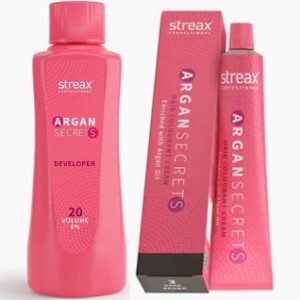 Streax Argan Secrets Hair Colourant Cream Shade Dark Brown 60 G With Developer 20 Volume 250Ml