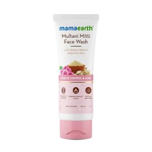 Mamaearth Multani Mitti Face Wash With Multani Mitti Bulgarian Rose For Oil Control Acne 100 Ml