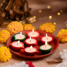 Solmo Diya Candle Multicolor 18Pcs