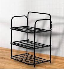 Plastic Metal Shoe Rack 3 Tier Stackable Organizer For Home