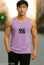 Adidas Polyester Trendy Lavender Man Vest Size L