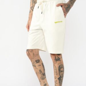 Gas Men S Shorts With Drawstring Waist Size S Bright White Color