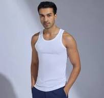 No Fuss Men S Cotton Vest With Sleeves Less White Size Xxl