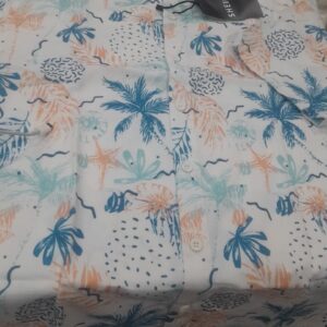 Shein Mens Polo Printed Half Sleeve Shirt White Size M