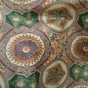 Beige Multicolor Printed Self Cover 5 Mtr