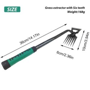 Weeder Hand Tool 40Cm Garden Weeding Tool Steel 6 Claws Weeder Hand Tool