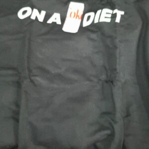 On A Diet Print Black Tshirt Size L
