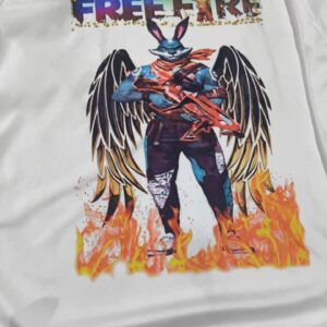 Kids Boys White Free Fire Print Tshirt Size 30
