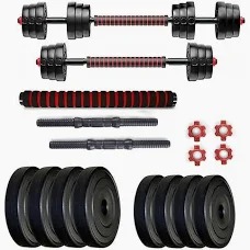 Protoner Pvc 3 In 1 Convertible Dm 16 Kg Dumbbell Set And Fitness Kit Protoner