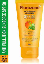 Florozone Sunscreen Spf 50 Pa Plus Plus Plus Anti Pollution Sunscreen Spf 50 With Aloe Vera 50Gm