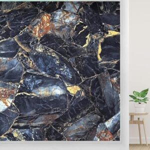 Marble Texture Window Privacy Film Static Cling Frosted Window Film Stained Glass Film Coverings For Bathroom Living Room Glass Sticke