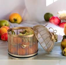 Fruits Storage Basket Golden Colour