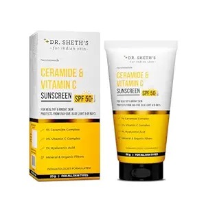 Dr. Sheth S Ceramide And Vitamin C Sunscreen Spf 50 Plus Pa Plus Plus Plus Plus In Vivo Tested 50Gm