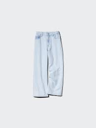 Uniqlo Kids Girls Wide Fit Straight Jeans 62 Blue Size 14