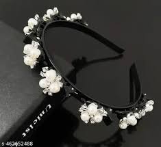 Women Hair Band Silver Black Colour Pack Of 2