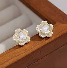 Jewelsmars Women Earring Set White Flower Colour