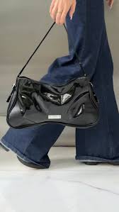 Fashion And Bag For Women Black Hand Bang Silky