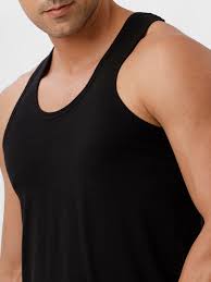 Vest For Men Colour Black Size Xl