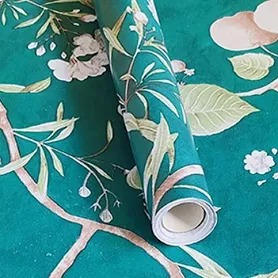 Homemates Green Color Floral Printed Wallpaper 45X 608 Cm Pack Of 2
