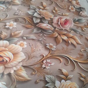 Printed Wall Paper Brown 1 Mtr