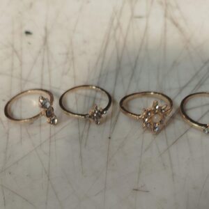 Gold And White Colour Ring For Women Pack Of 6