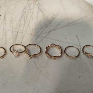 Gold And White Colour Ring For Women Pack Of 6