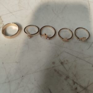 Gold And White Colour Ring For Women Pack Of 5