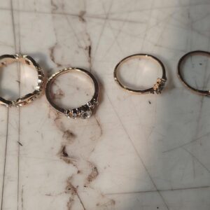 Gold And White Colour Ring For Women Pack Of 6