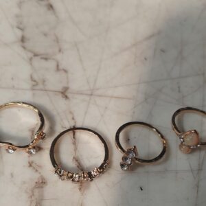 Gold And White Colour Ring For Women Pack Of 6