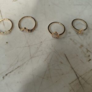 Gold And White Colour Ring For Women Pack Of 4