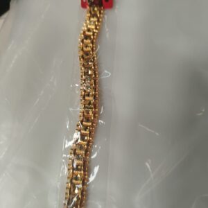 Jewelniche Pure Brass Bracelet For 20 Cm Men And Boys Golden Chain Length