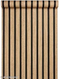 Wooden Brown And Black Lines Printed Printed Wallpaper 8Mtr