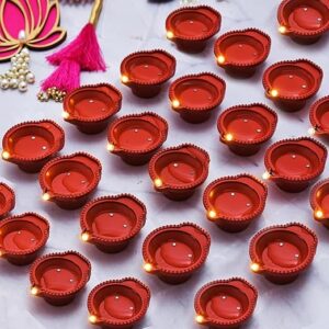 Water Sensor Diya Pack Of 24 Pcs Smokeless Diya Led Water Diyas For Diwali Festival