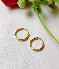 Golden Color Simple Design Women Small Bali Earrings