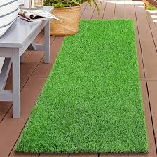 Green Color Grass Design Door Mat 36 X 18 Inch