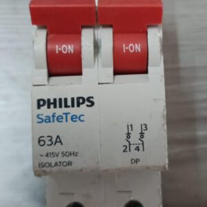 Philips Safetec Range 2 Pole Isolator 63 A Grey