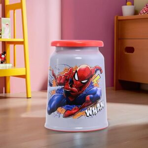 Kuber Industries Jumbo Size Marvel Spiderman Plastic Stool For Sitting